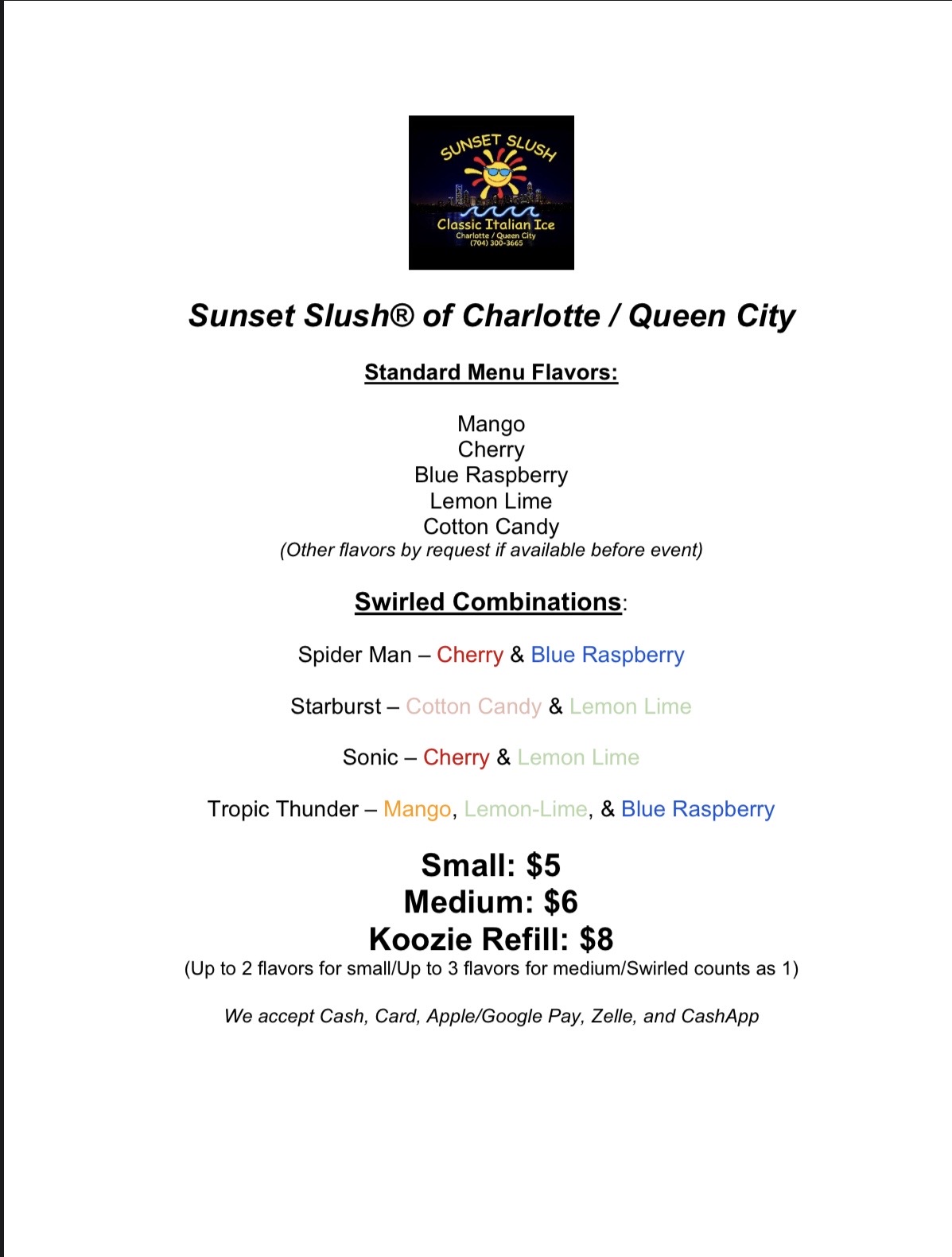 Sunset Slush Charlotte/Queen City
