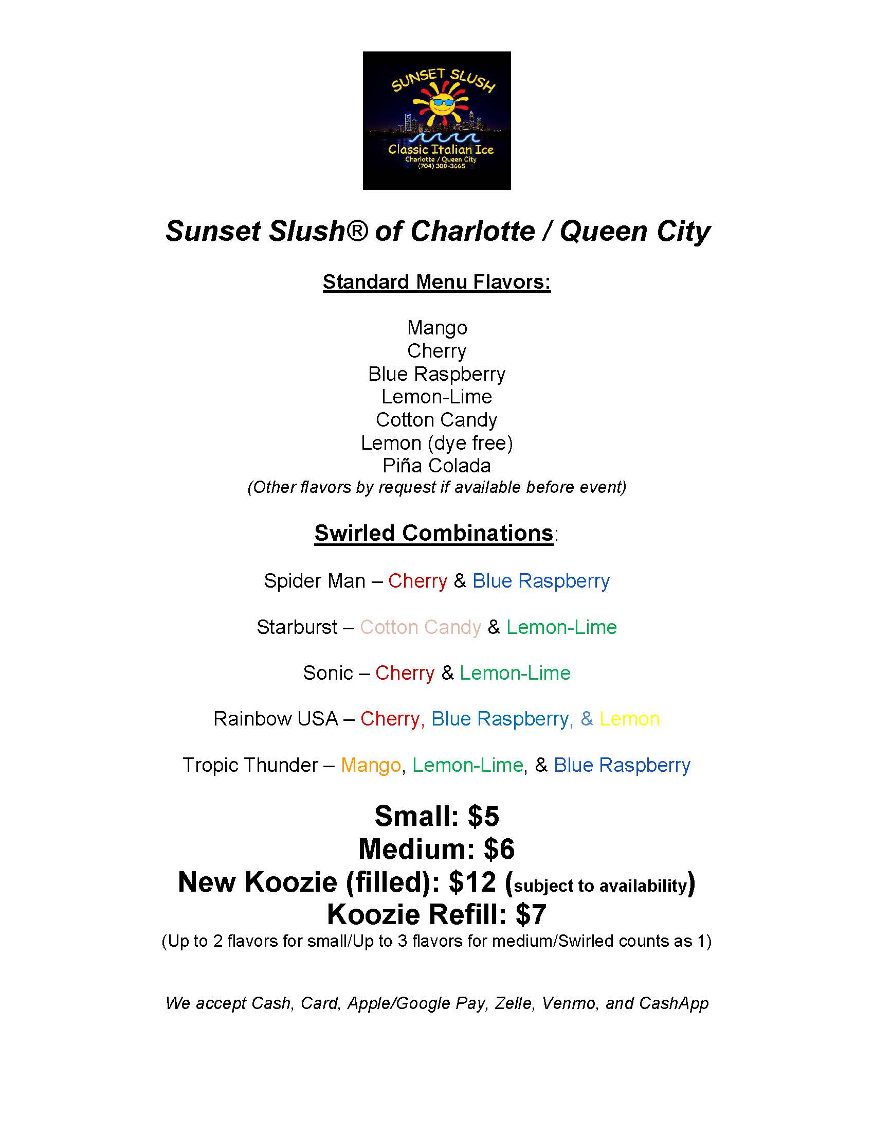 Sunset Slush Charlotte/Queen City